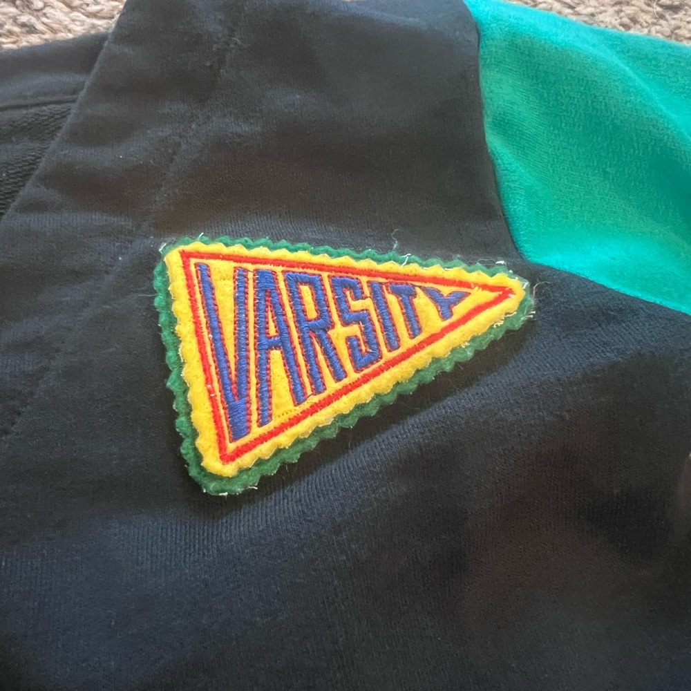 Vintage 90s Colorful Varsity Jacket and Overalls Set - Picture 4 of 6